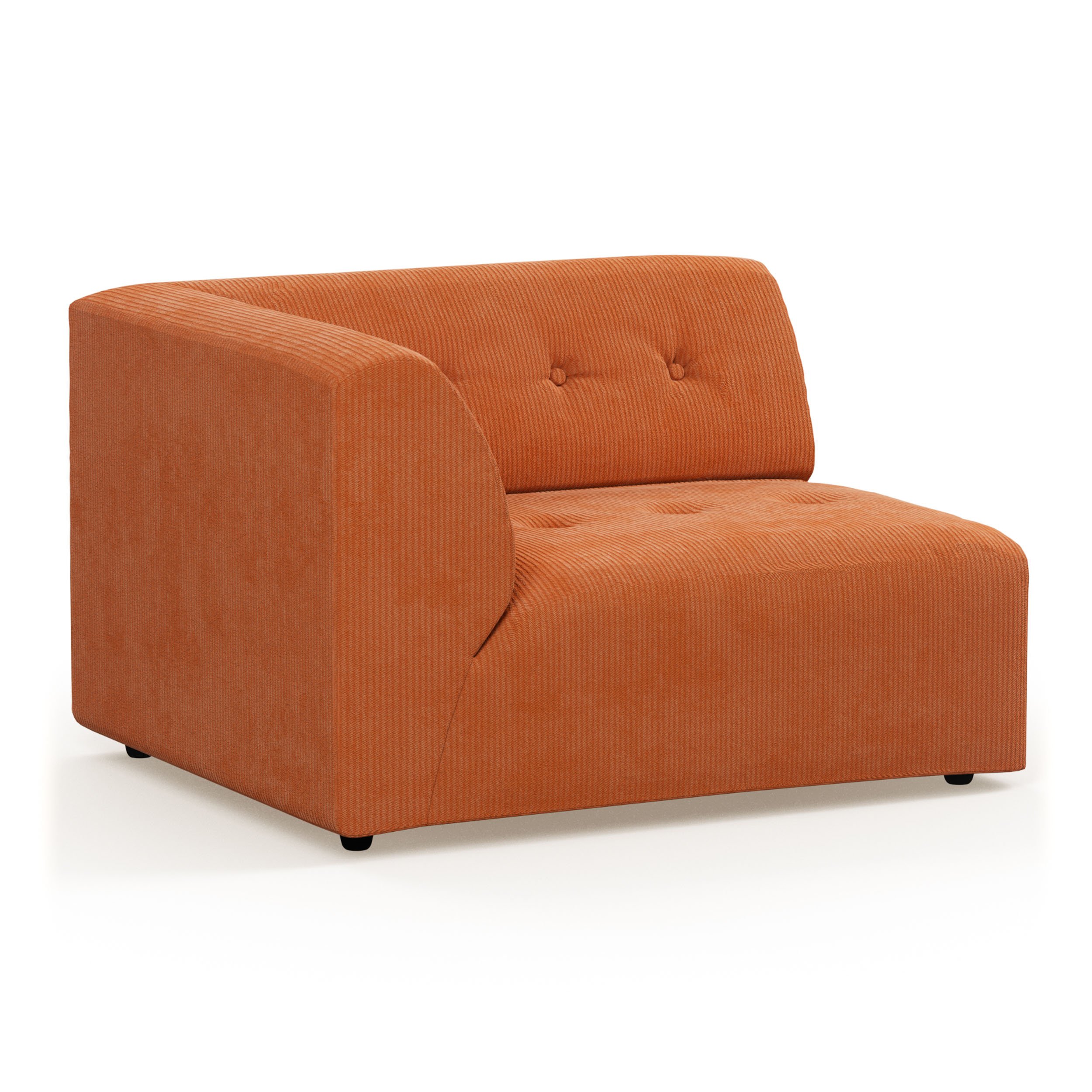 Vint couch: element left 1,5-seat, corduroy rib, dusty orang - Image 2