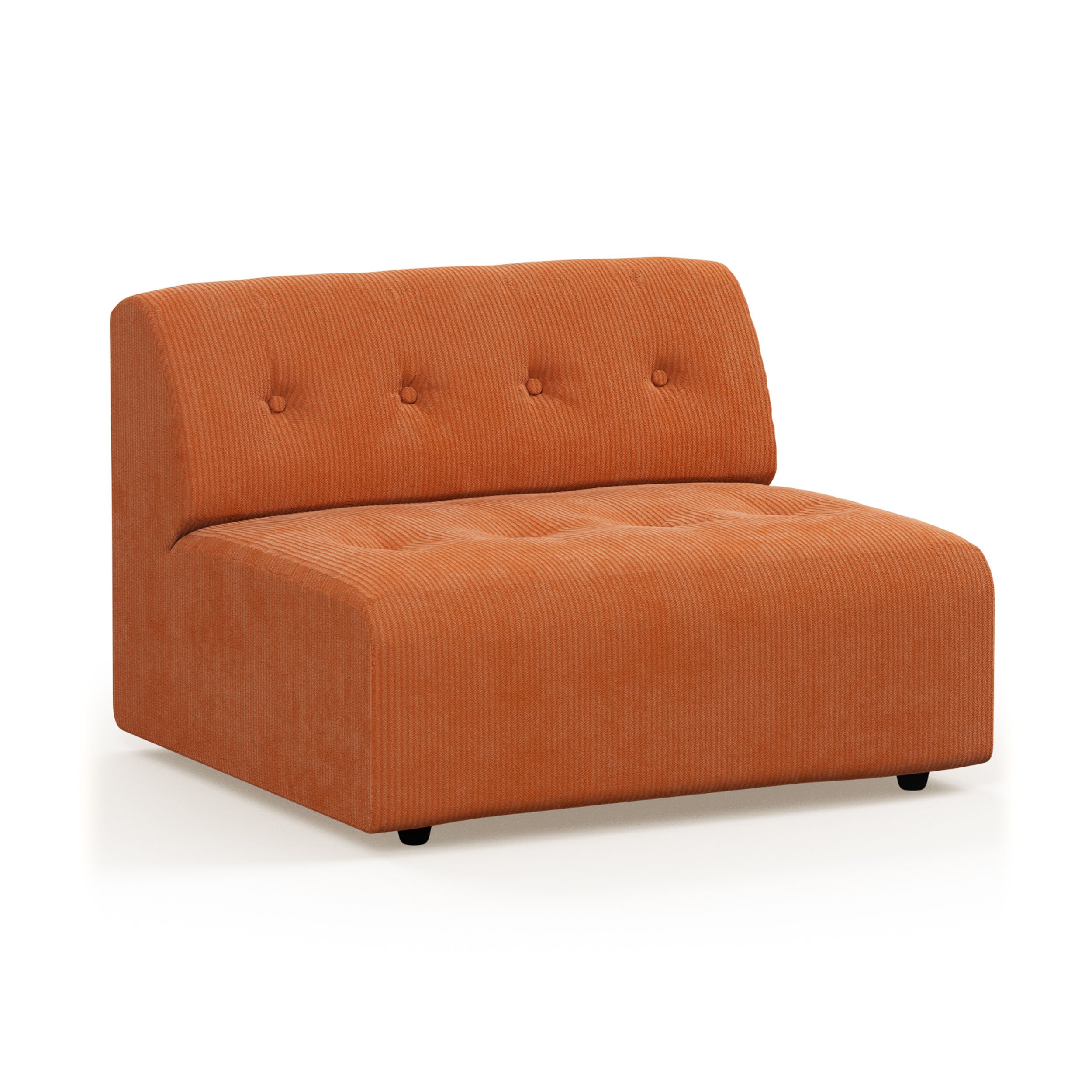 Vint couch: element middle 1,5-seat, corduroy rib, dusty ora - Image 2