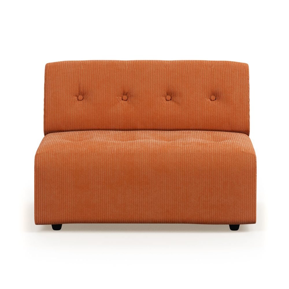 Vint couch: element middle 1,5-seat, corduroy rib, dusty ora