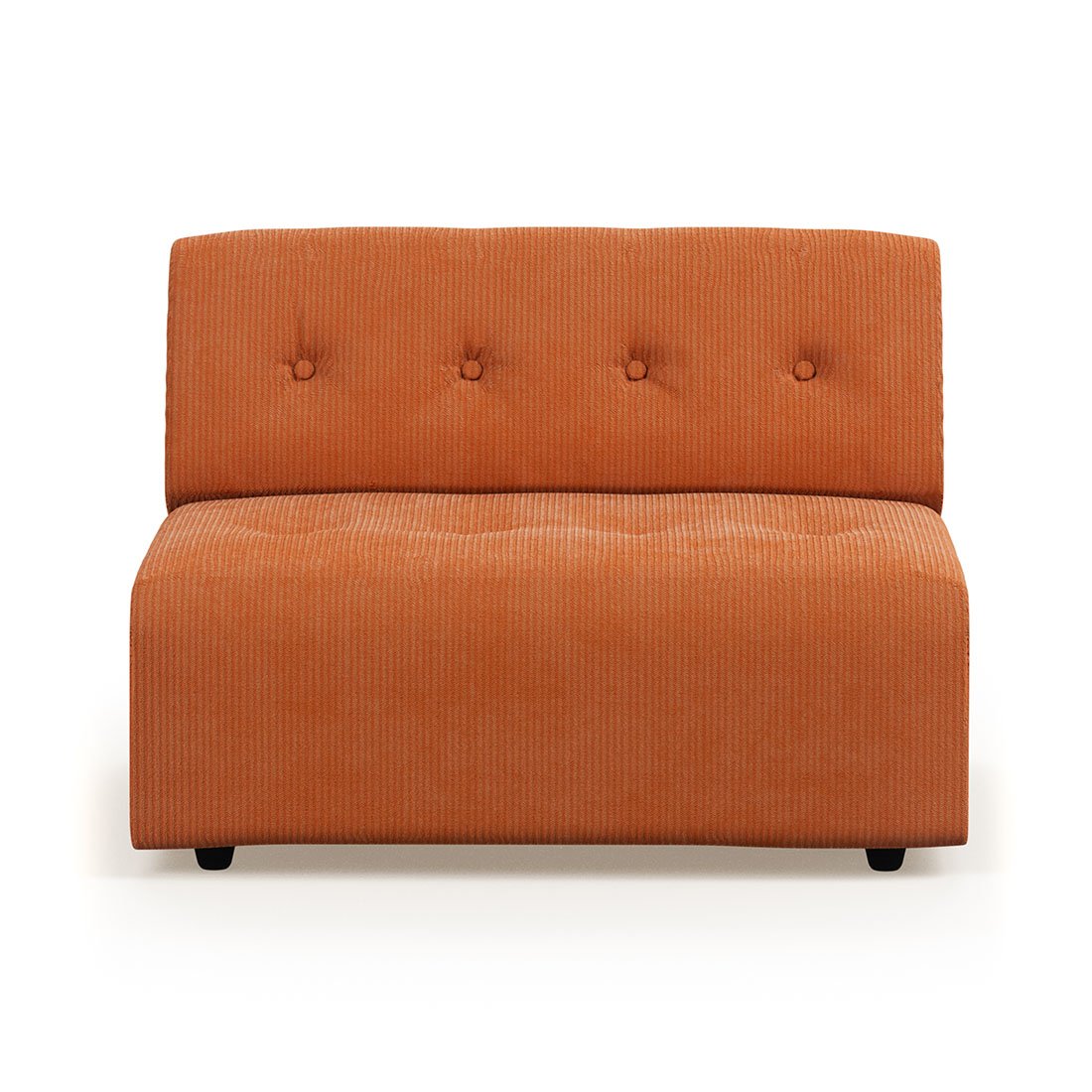 Vint couch: element middle 1,5-seat, corduroy rib, dusty ora