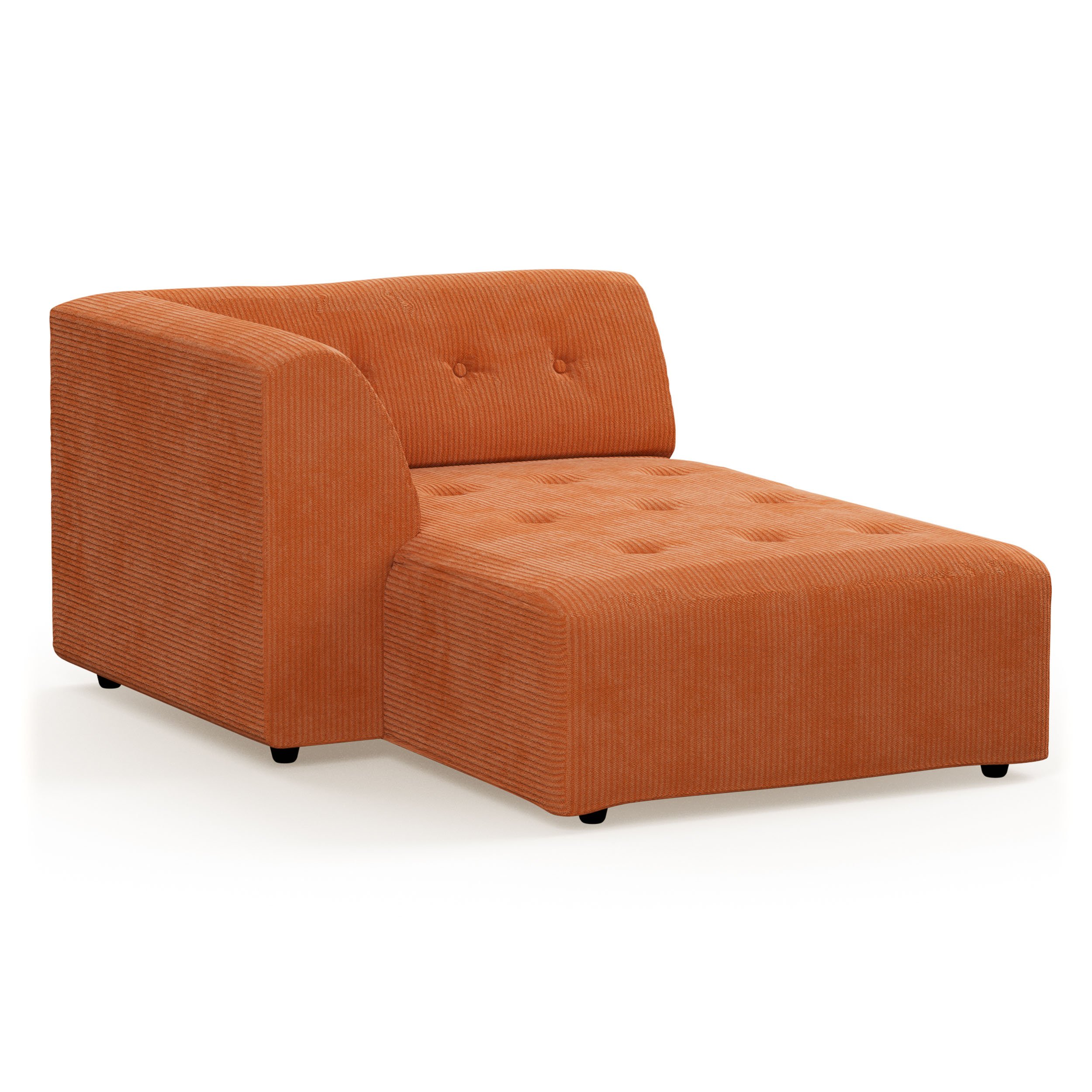 Vint couch: element left divan, corduroy rib, dusty orange - Image 2