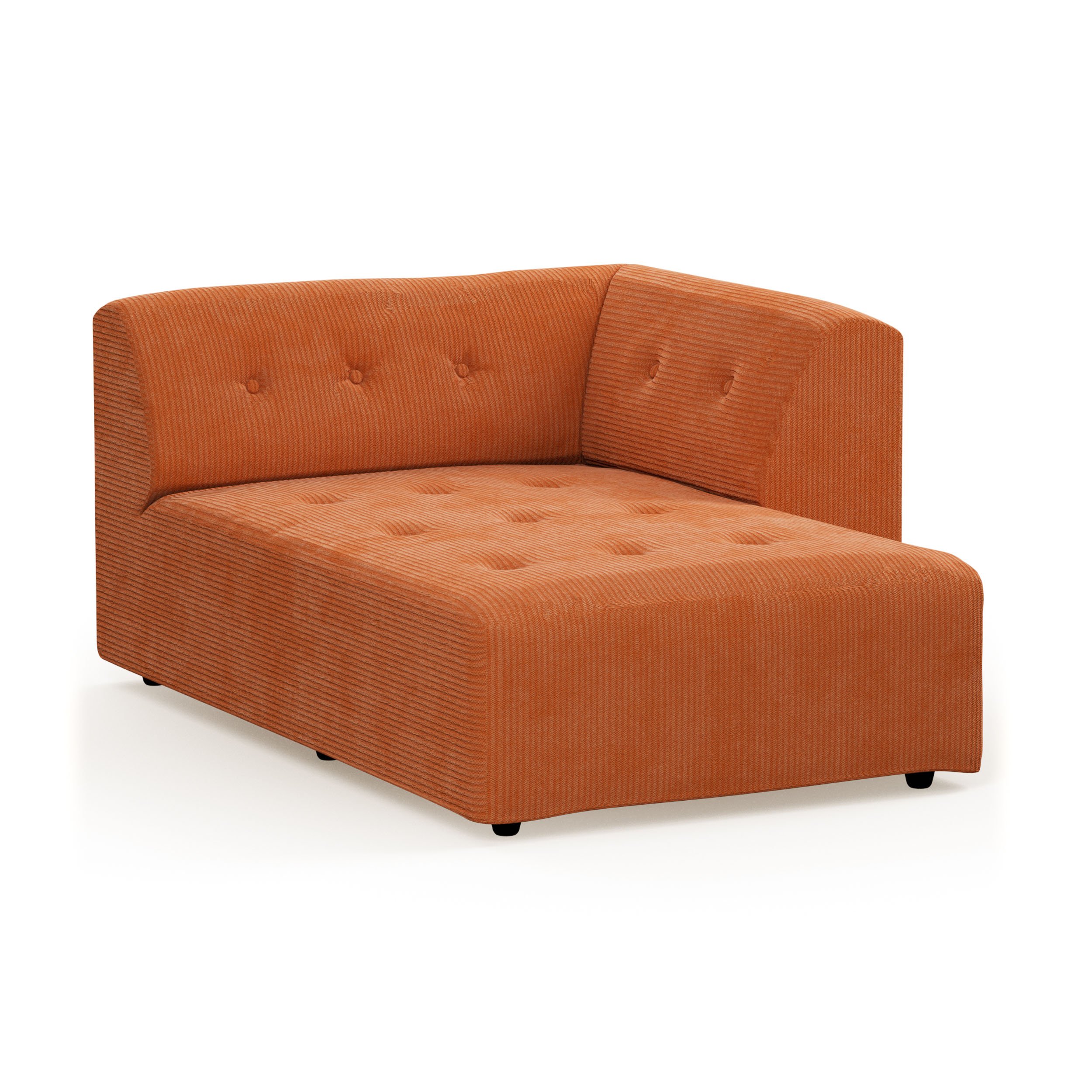 Vint couch: element right divan, corduroy rib, dusty orange - Image 2