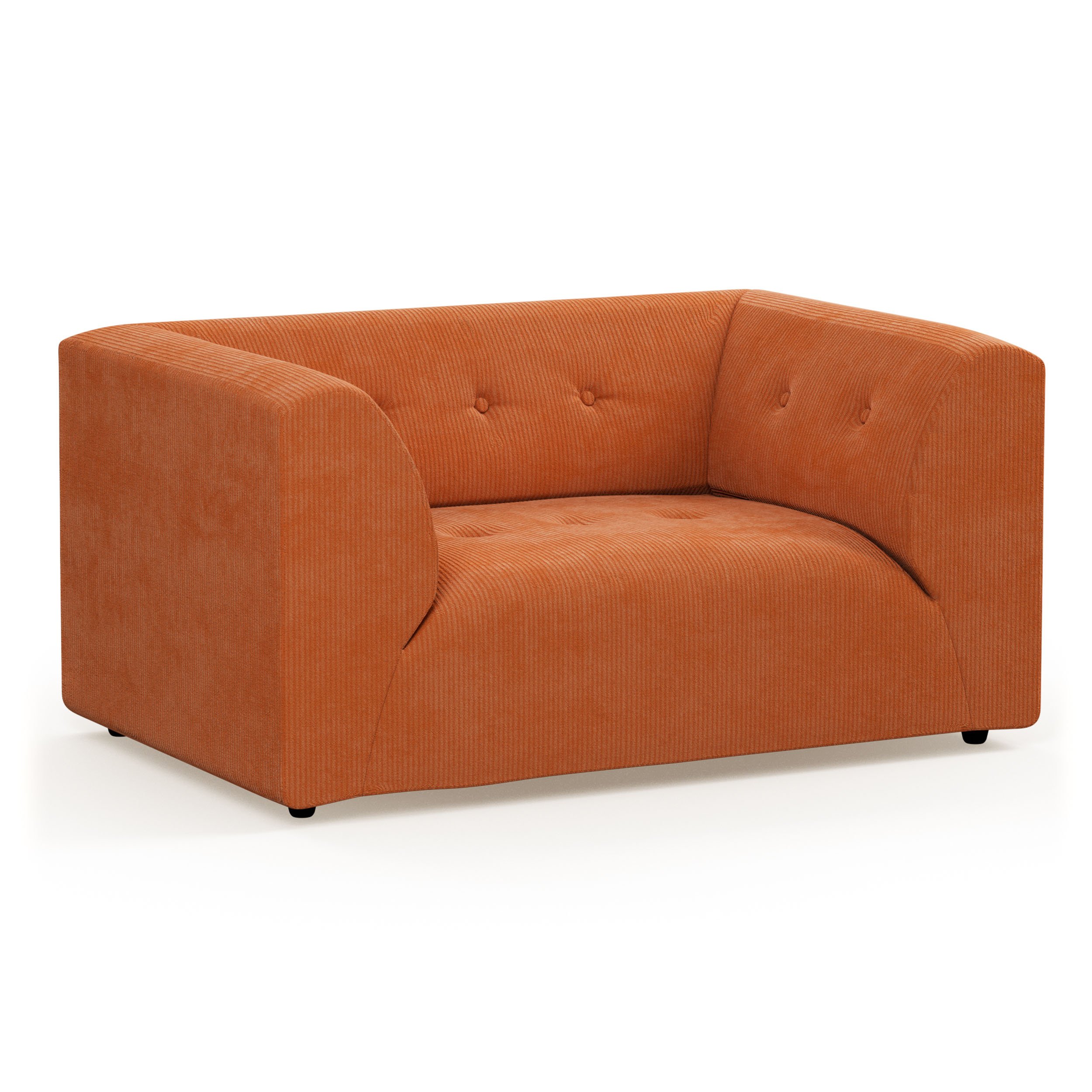 Vint couch: element loveseat, corduroy rib, dusty orange - Image 2