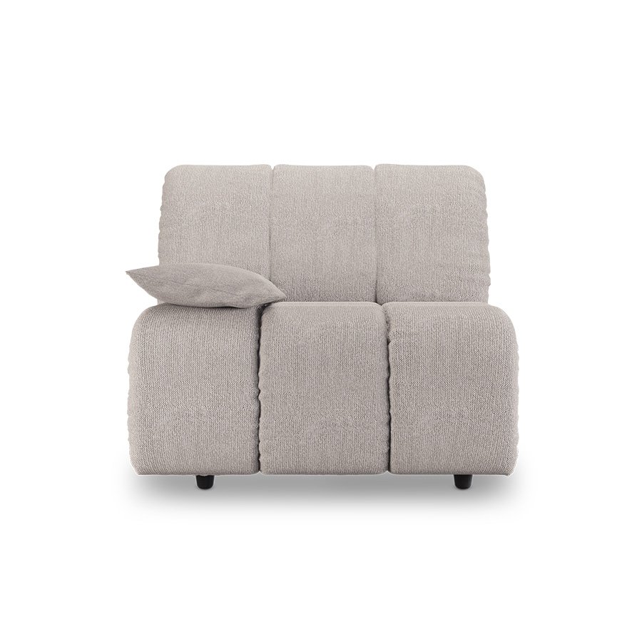 Wave couch: element left low arm, sneak light grey