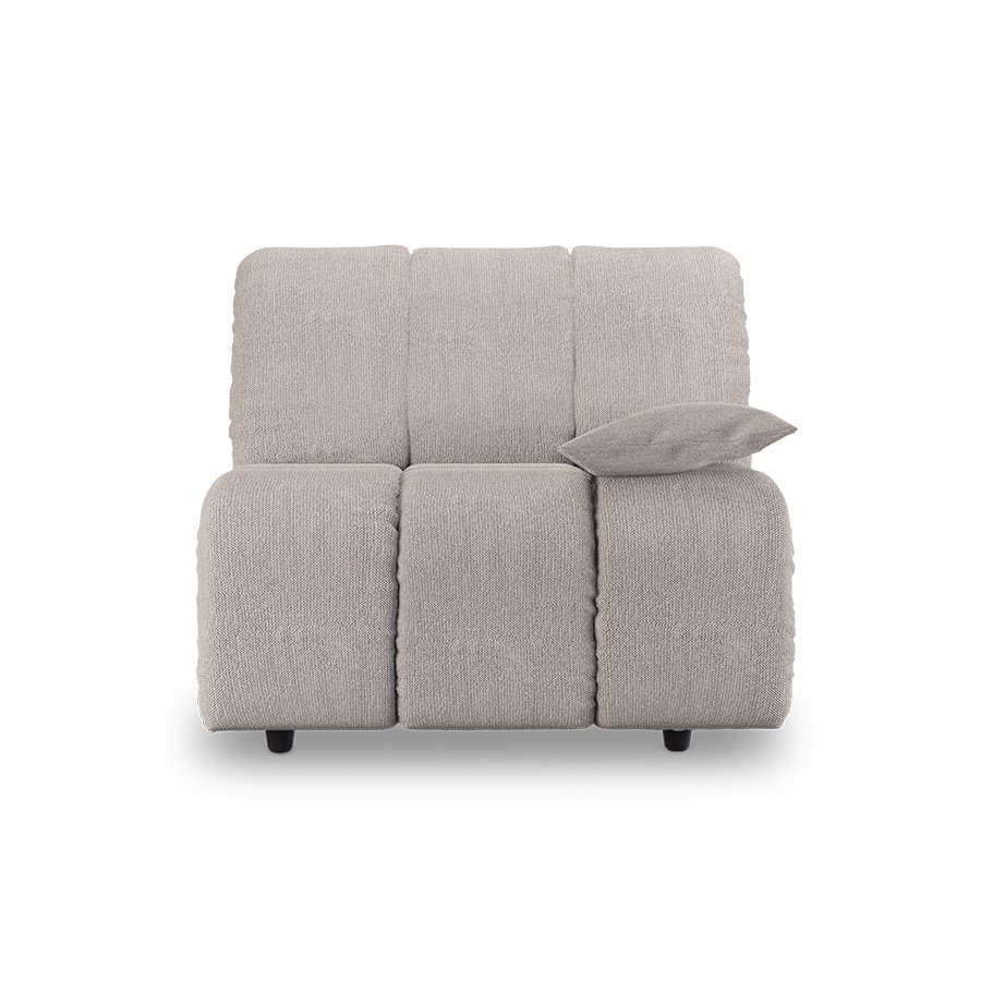 Wave couch: element right low arm, sneak light grey