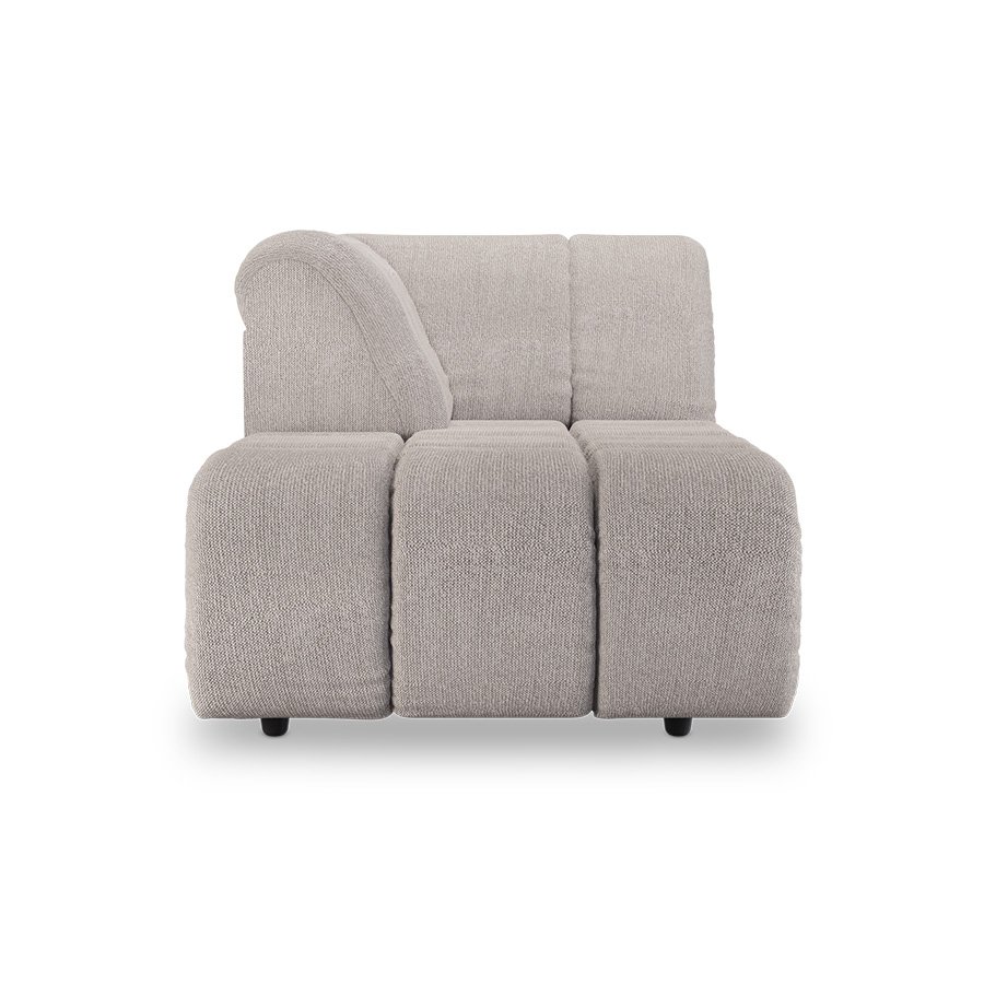 Wave couch: element left divan, sneak light grey