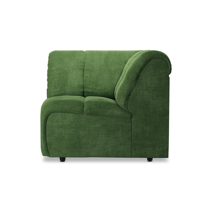 Wave couch: element corner, royal velvet green