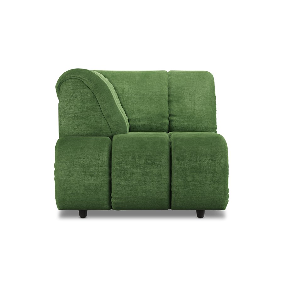 Wave couch: element left high arm, royal velvet green