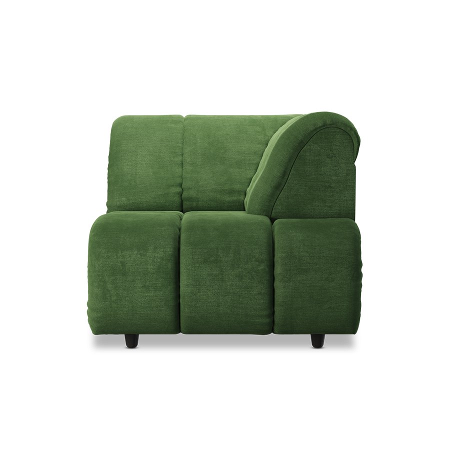 Wave couch: element right high arm, royal velvet green