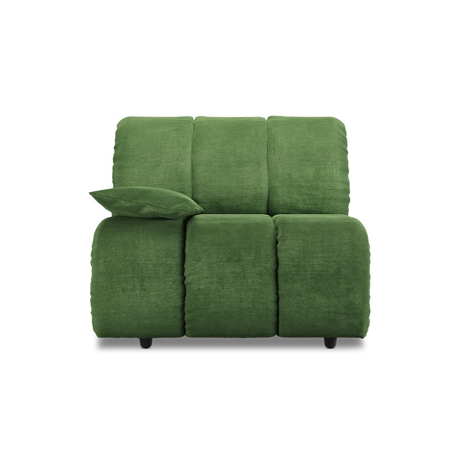 Wave couch: element left low arm, royal velvet green