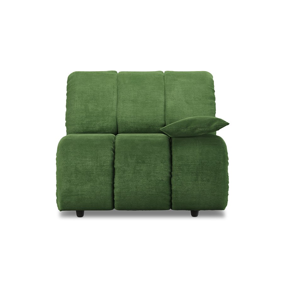 Wave couch: element right low arm, royal velvet green