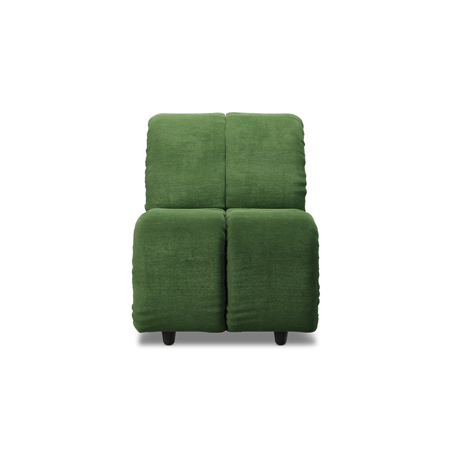 Wave couch: element middle small, royal velvet green
