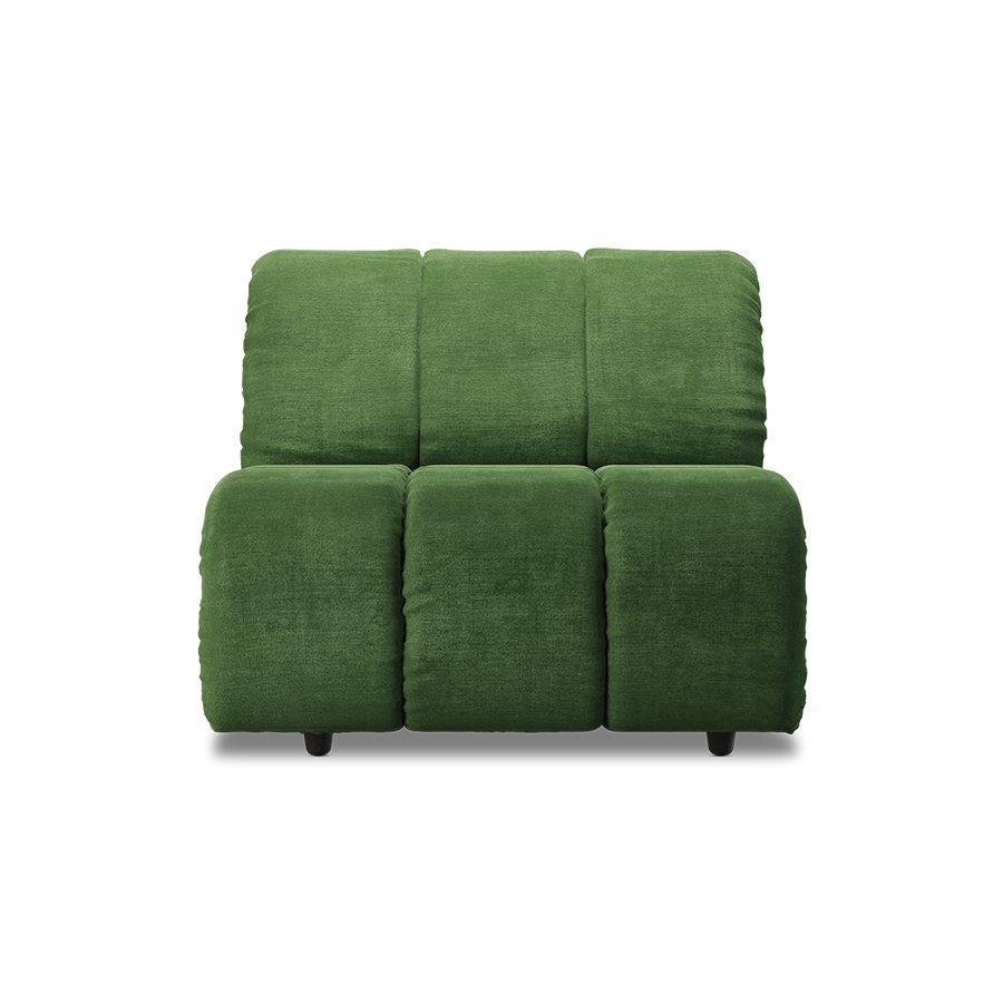 Wave couch: element middle, royal velvet green