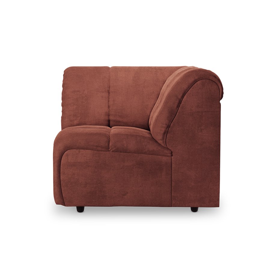 Wave couch: element corner, royal velvet magnolia