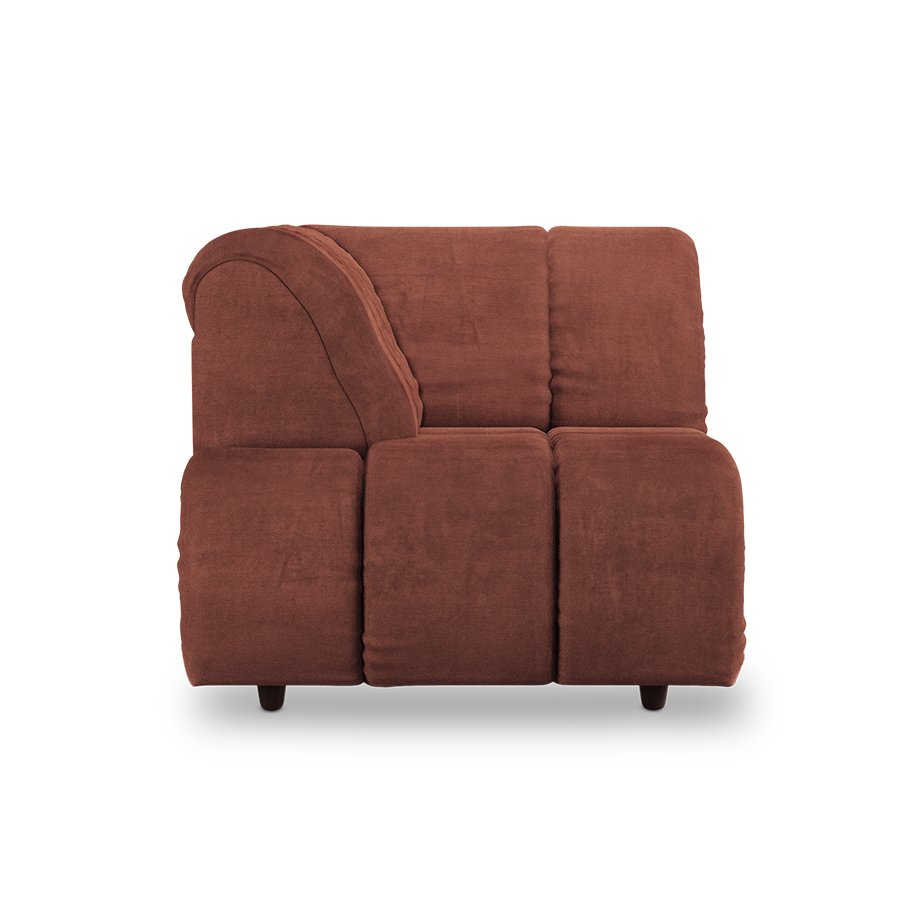 Wave couch: element left high arm, royal velvet magnolia