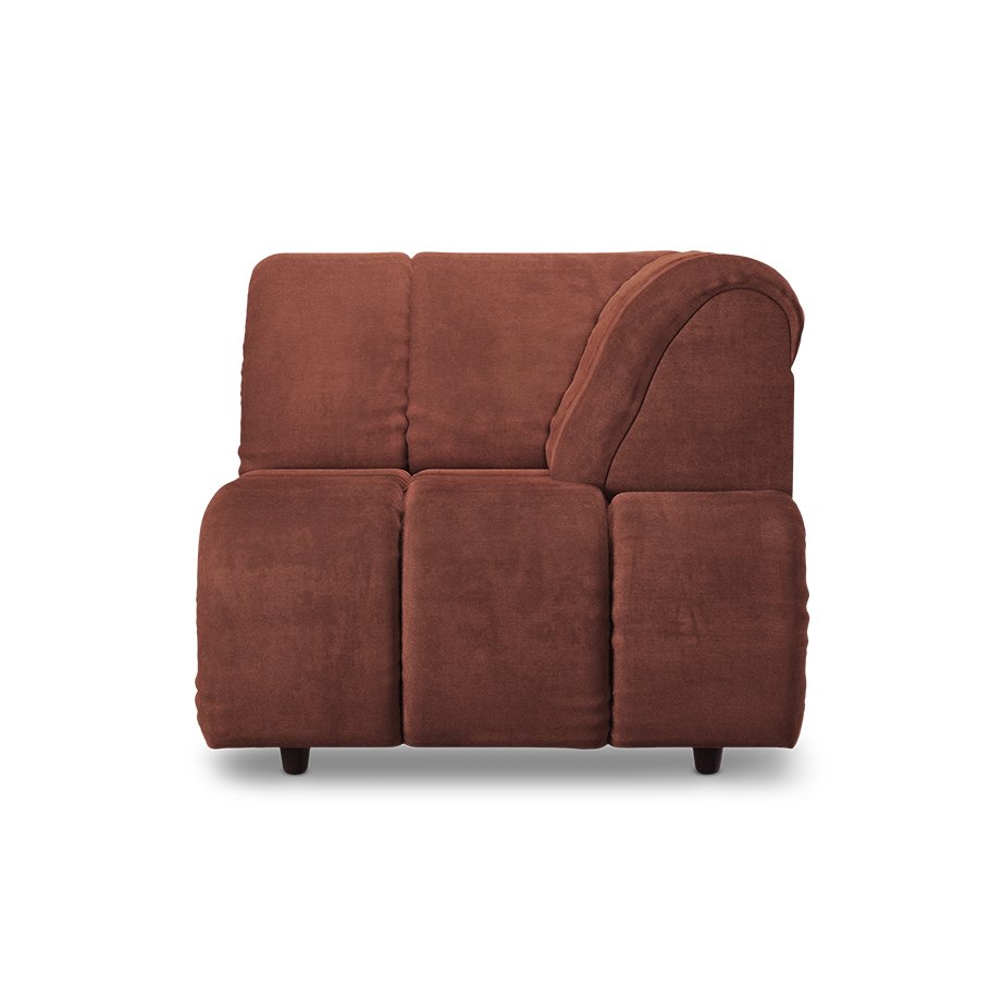 Wave couch: element right high arm, royal velvet magnolia