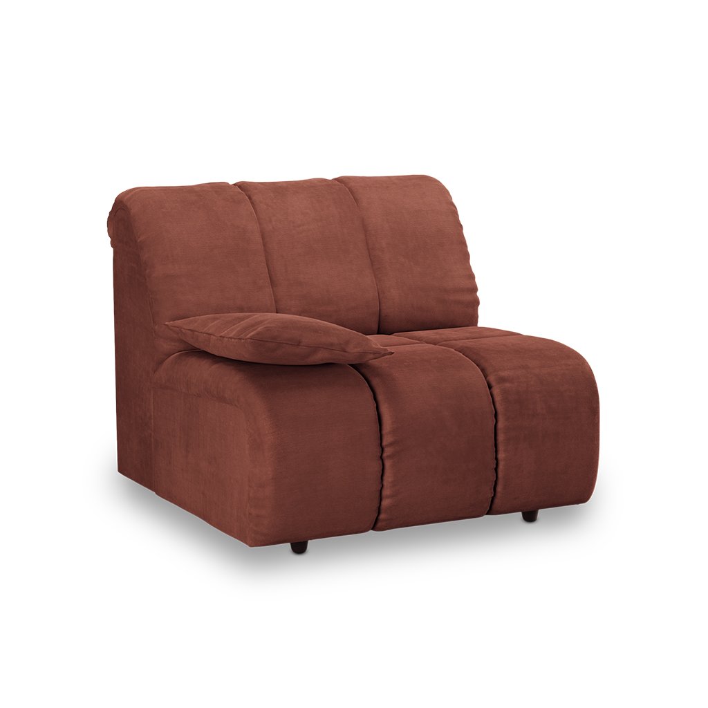Wave couch: element left low arm, royal velvet magnolia - Image 2