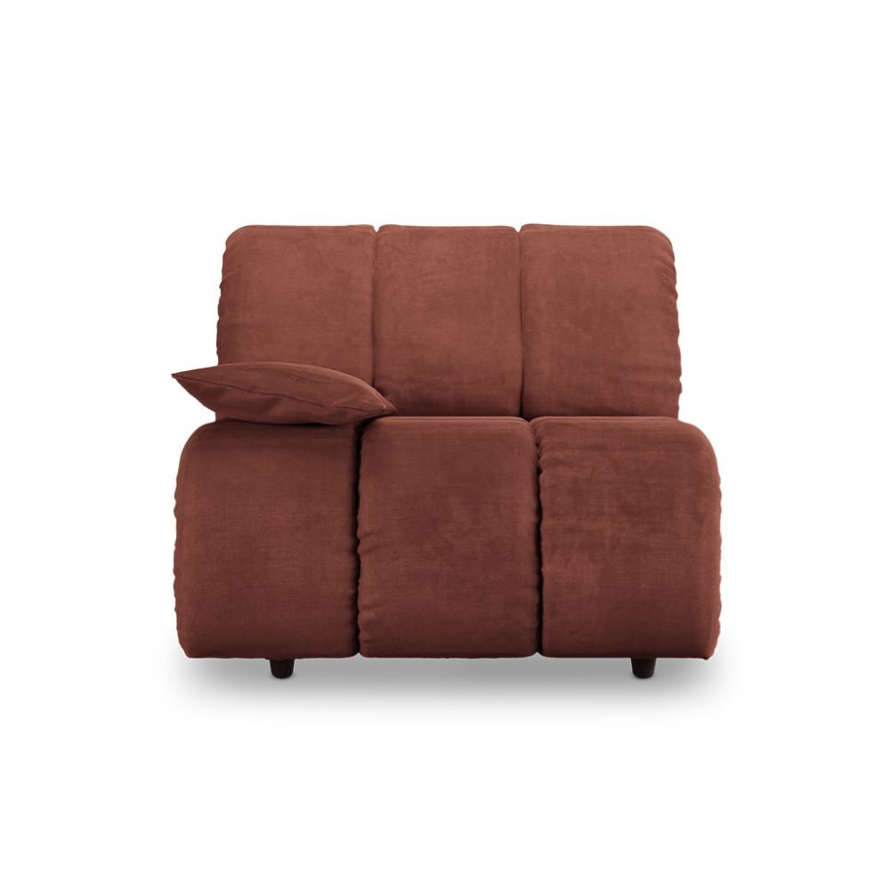 Wave couch: element left low arm, royal velvet magnolia