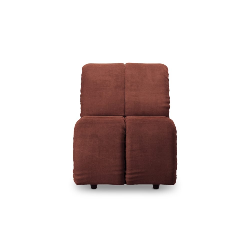 Wave couch: element middle small, royal velvet magnolia