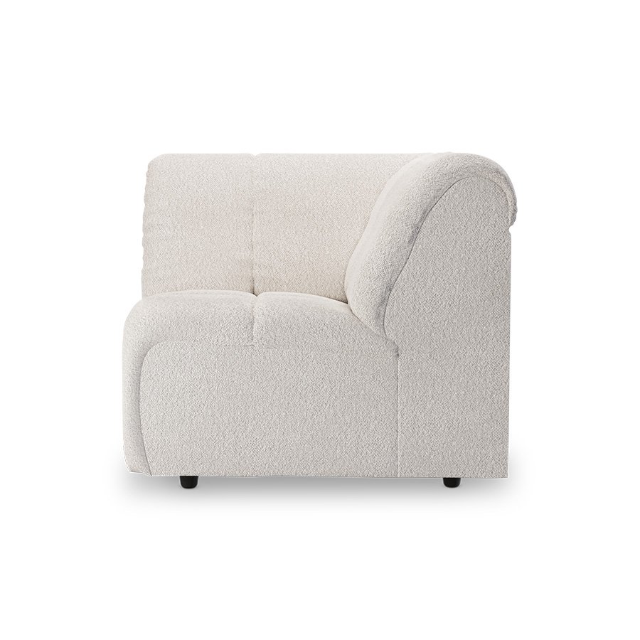 Wave couch: element corner, boucle cream