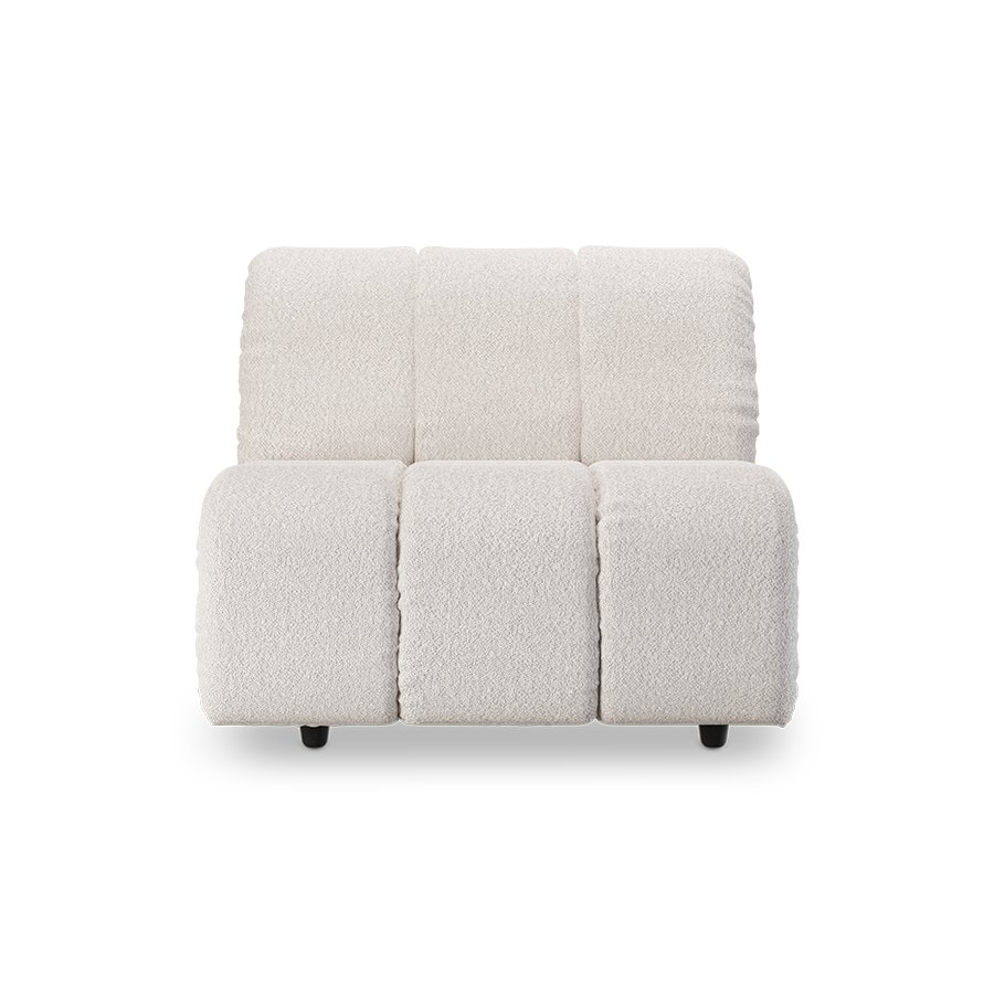 Wave couch: element middle, boucle cream