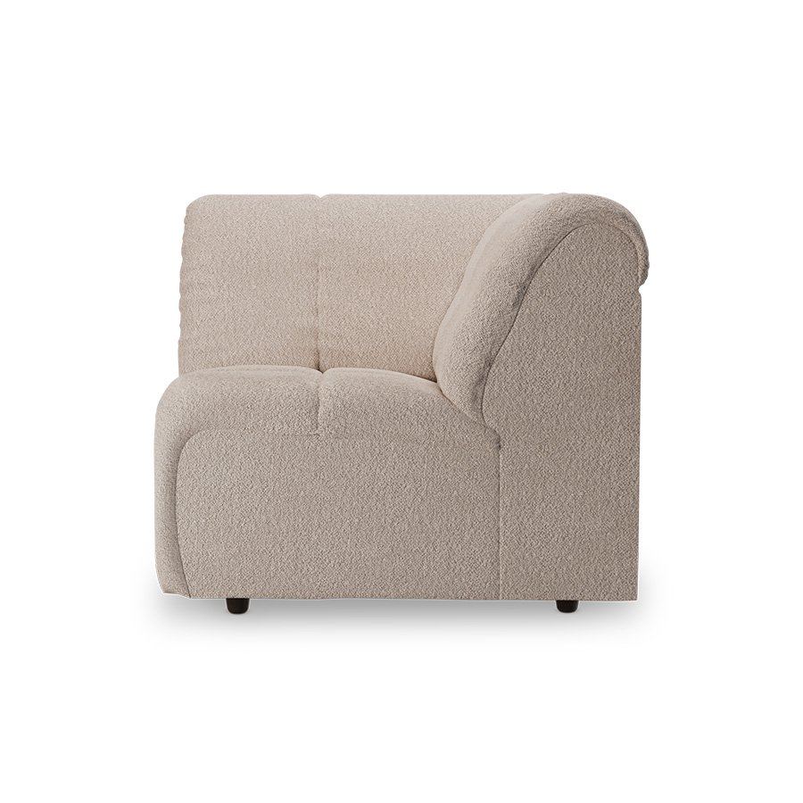 Wave couch: element corner, boucle taupe
