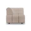 Wave couch: element left high arm, boucle taupe