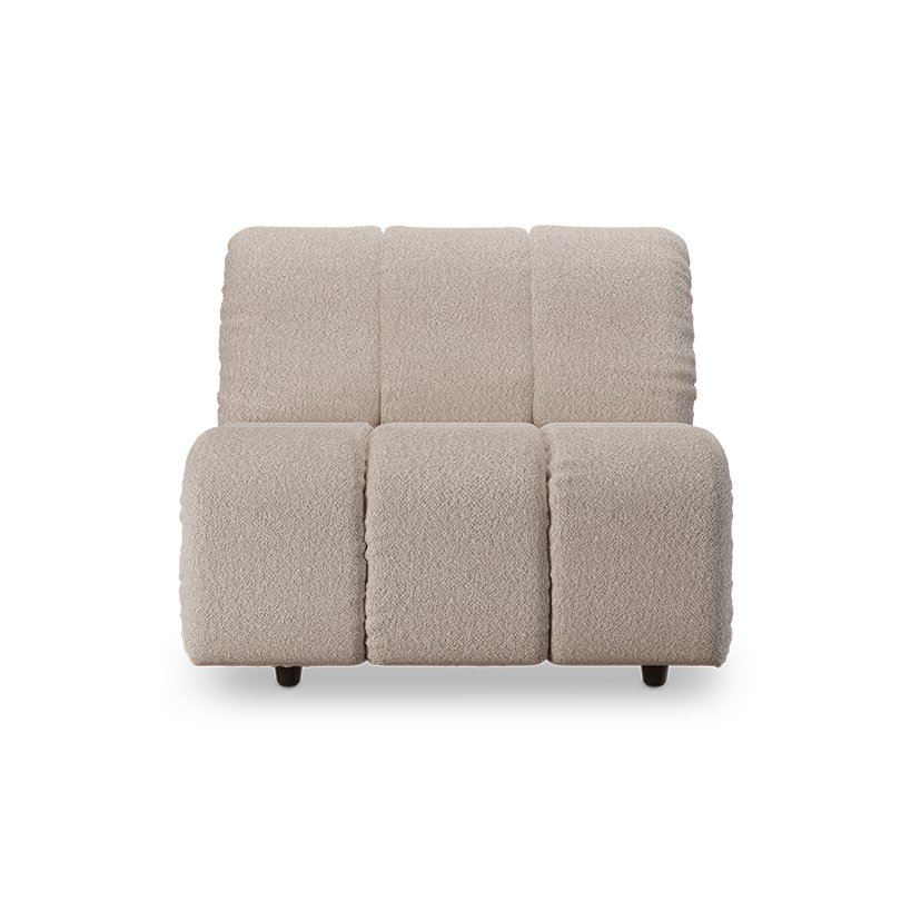 Wave couch: element middle, boucle taupe