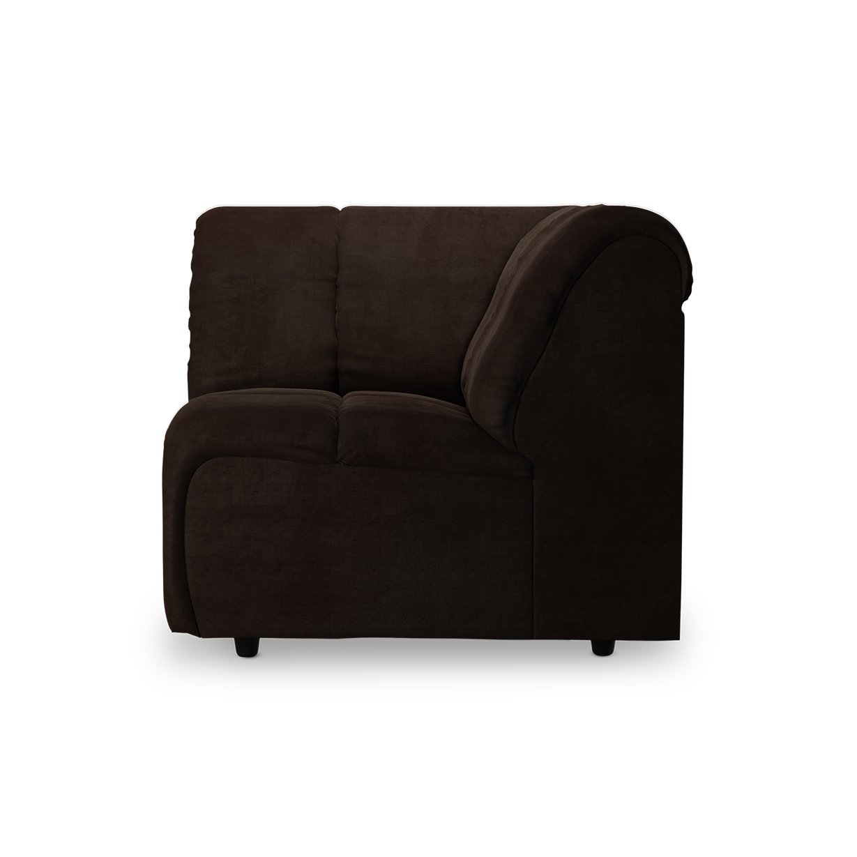 Wave couch: element corner, royal velvet espresso