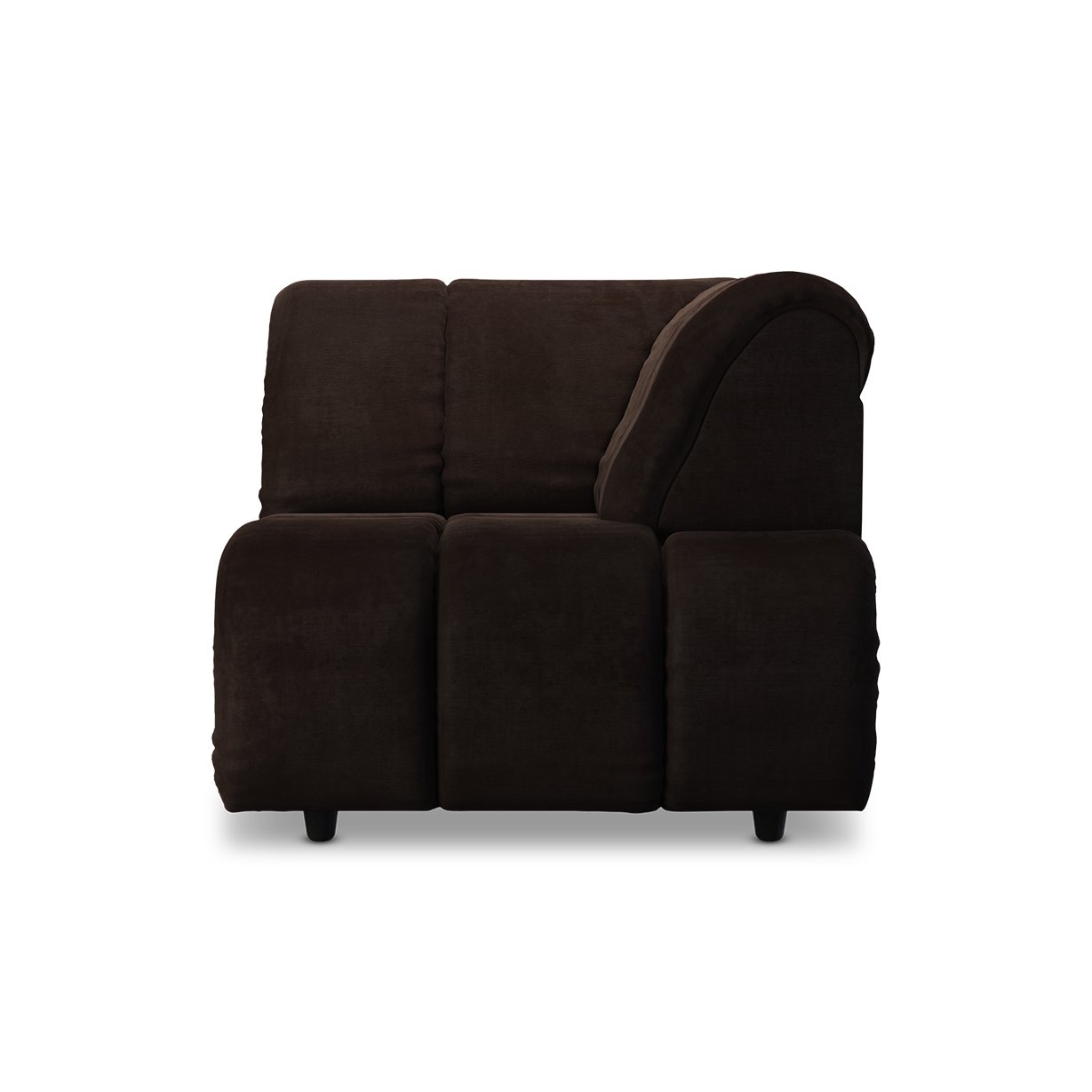 Wave couch: element right high arm, royal velvet espresso