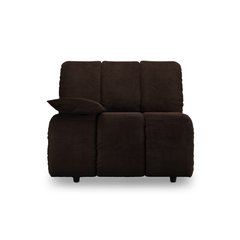 Wave couch: element left low arm, royal velvet espresso