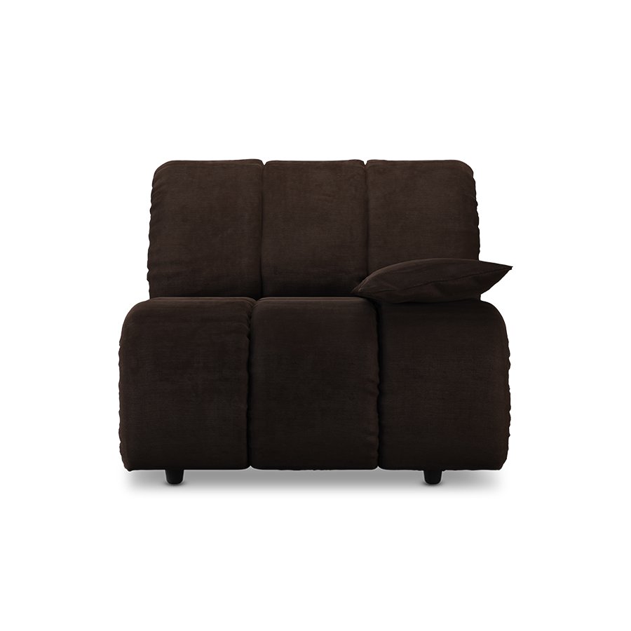 Wave couch: element right low arm, royal velvet espresso