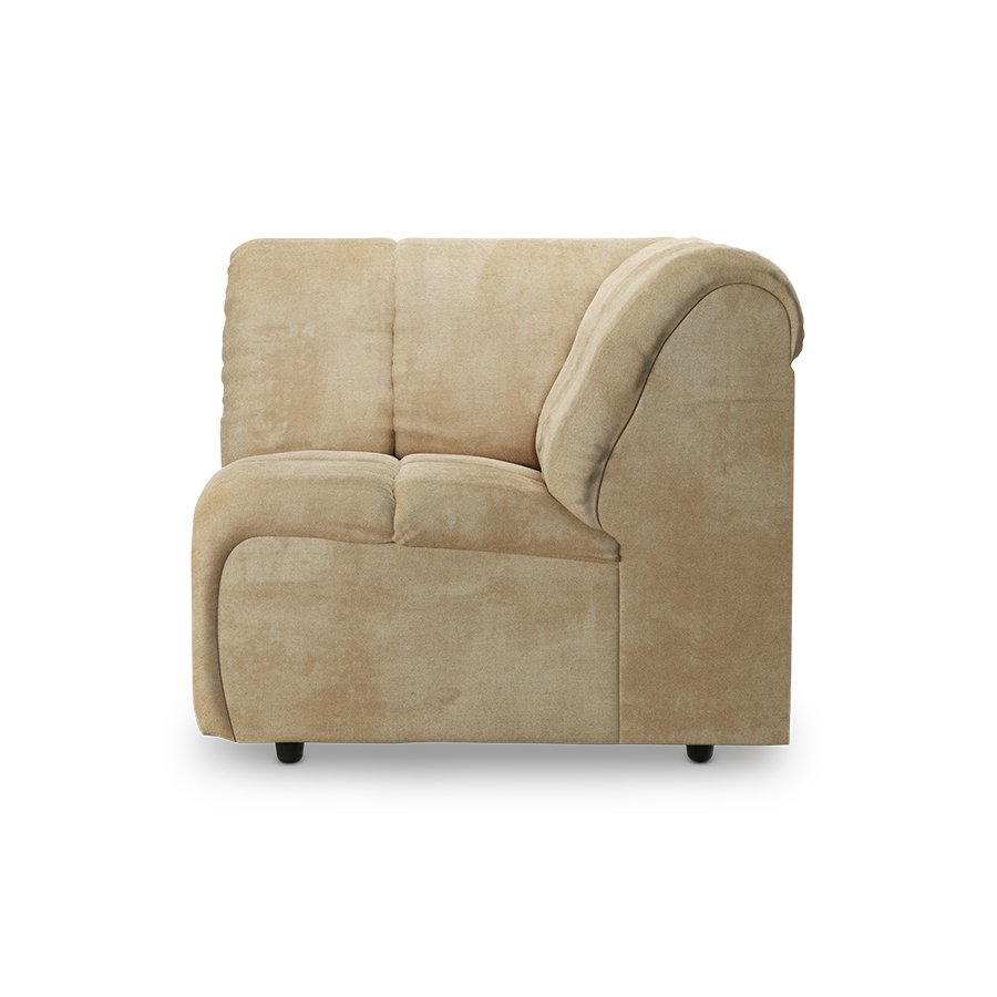 Wave couch: element corner, royal velvet cream
