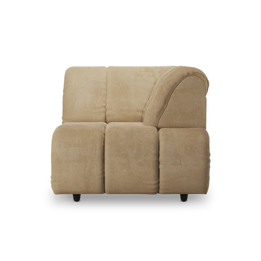 Wave couch: element right high arm, royal velvet cream