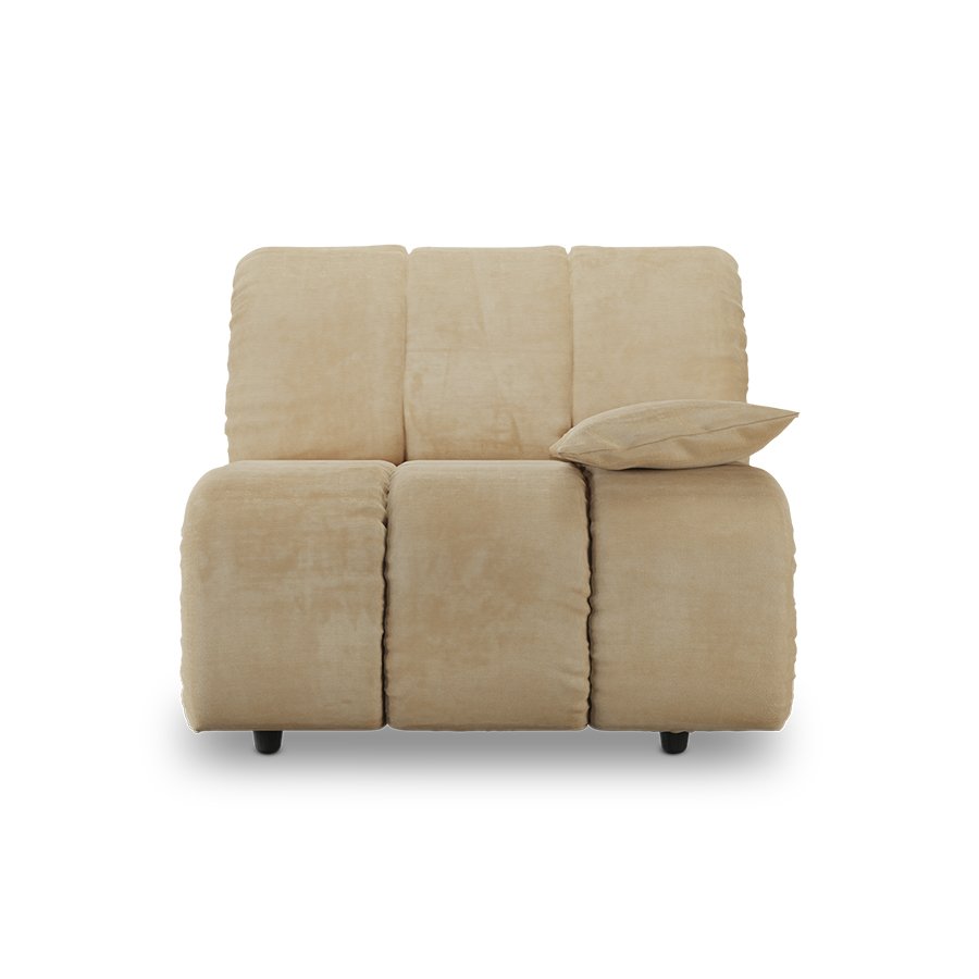 Wave couch: element right low arm, royal velvet cream