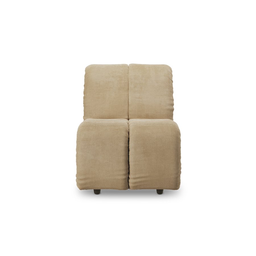 Wave couch: element middle small, royal velvet cream