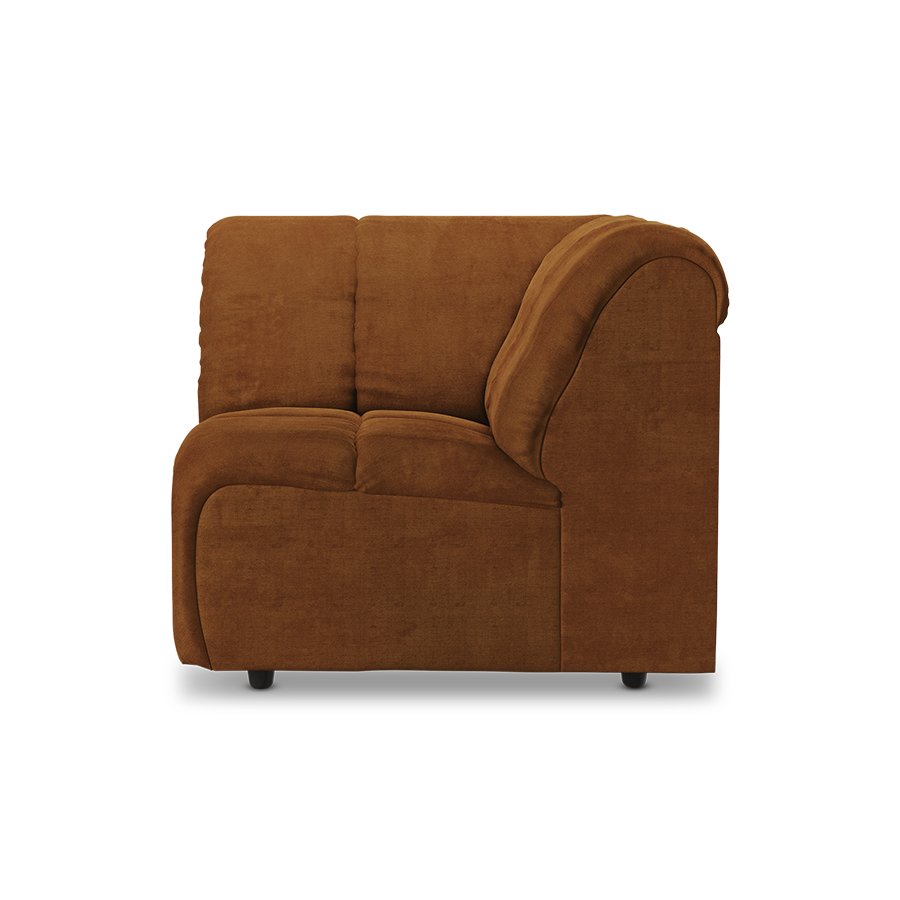 Wave couch: element corner, royal velvet caramel
