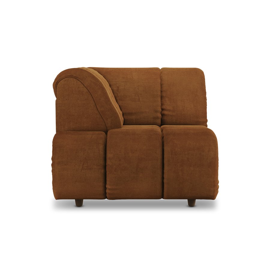 Wave couch: element left high arm, royal velvet caramel