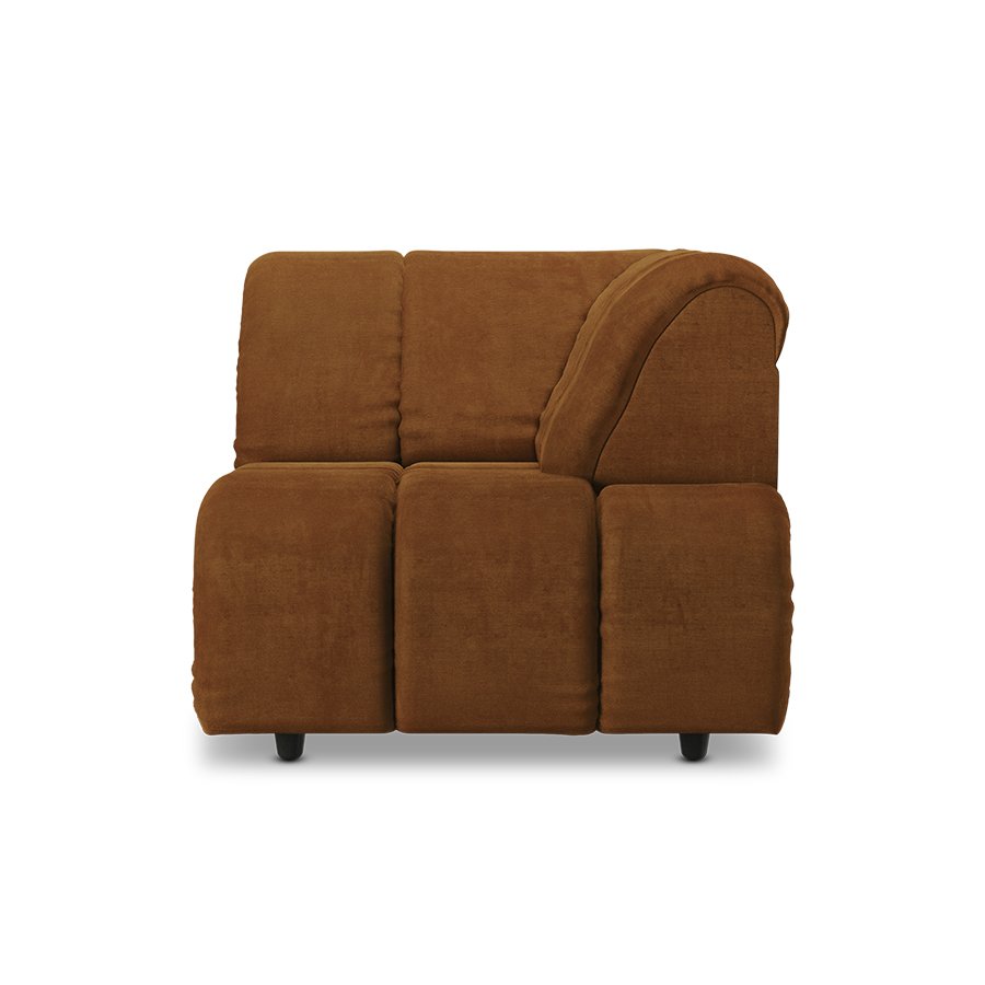 Wave couch: element right high arm, royal velvet caramel