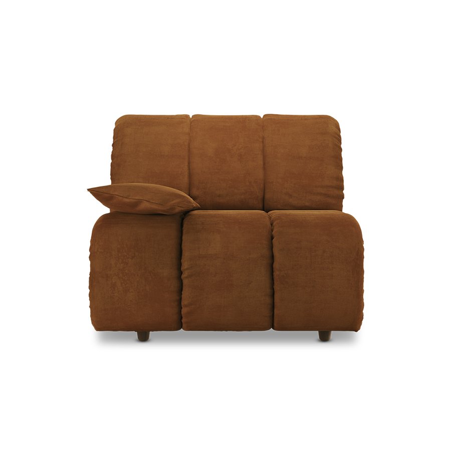 Wave couch: element left low arm, royal velvet caramel