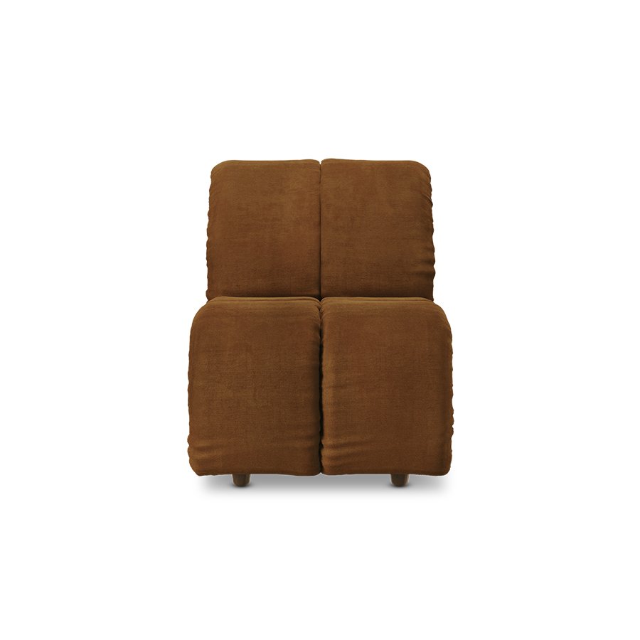 Wave couch: element middle small, royal velvet caramel