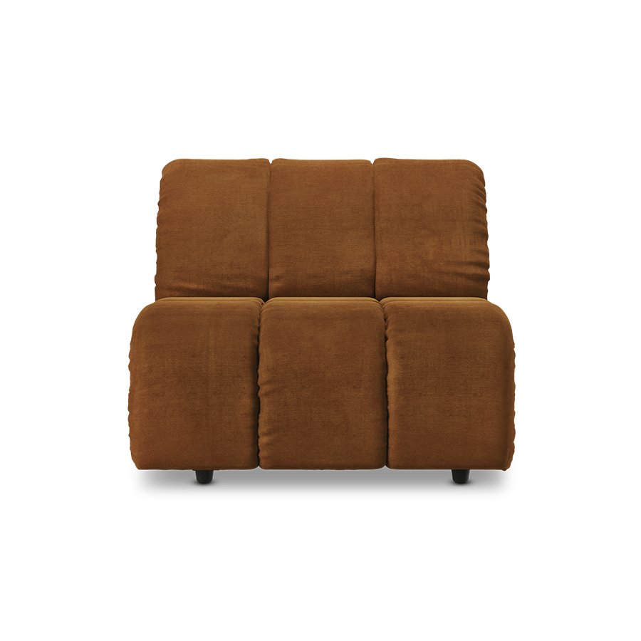 Wave couch: element middle, royal velvet caramel