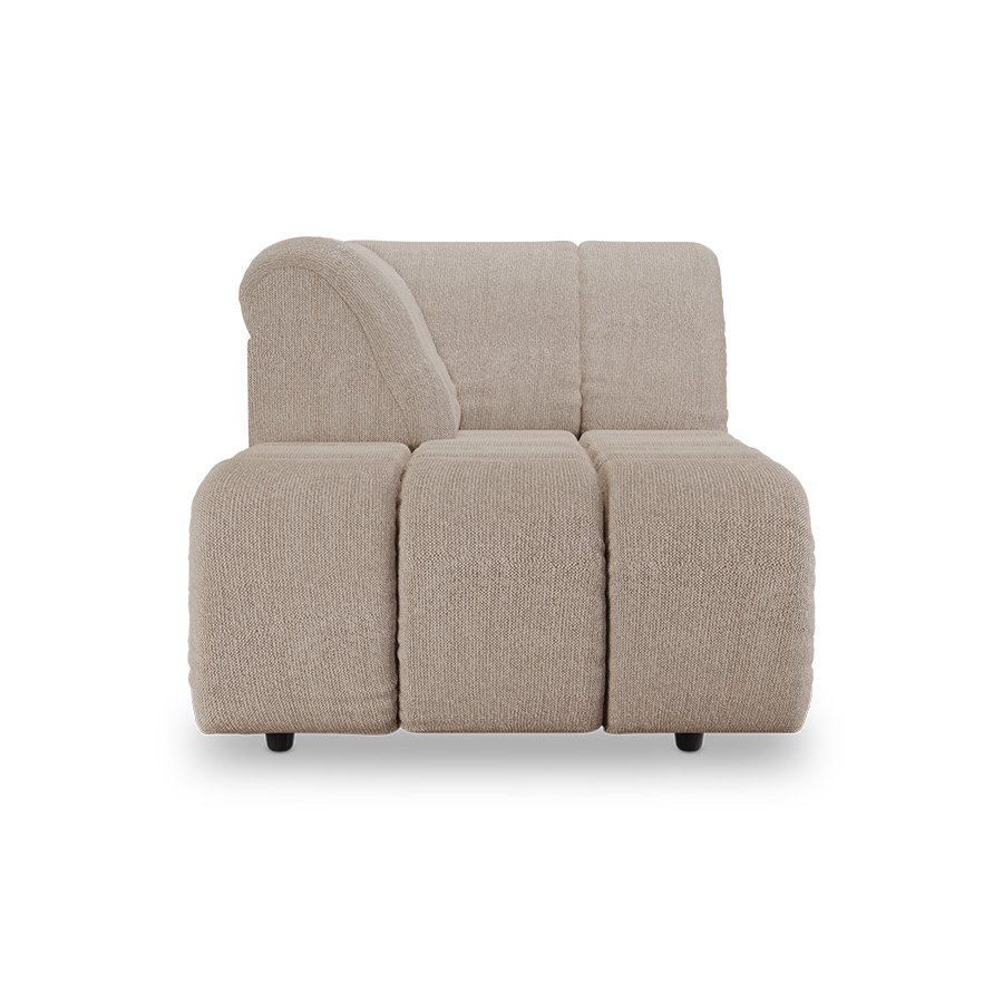 Wave couch: element left divan, sneak beige