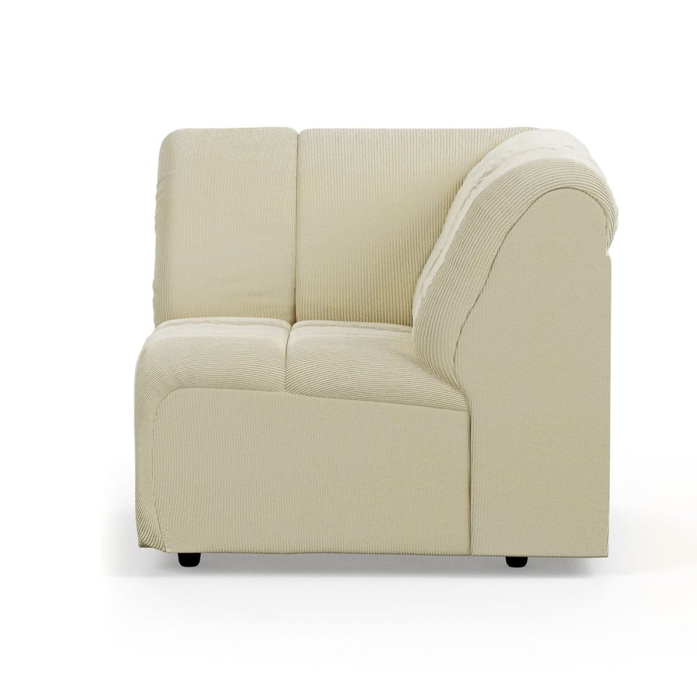 Wave couch: element corner, corduroy rib, hay