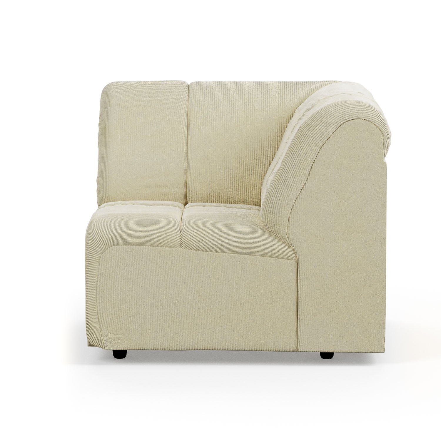Wave couch: element corner, corduroy rib, hay