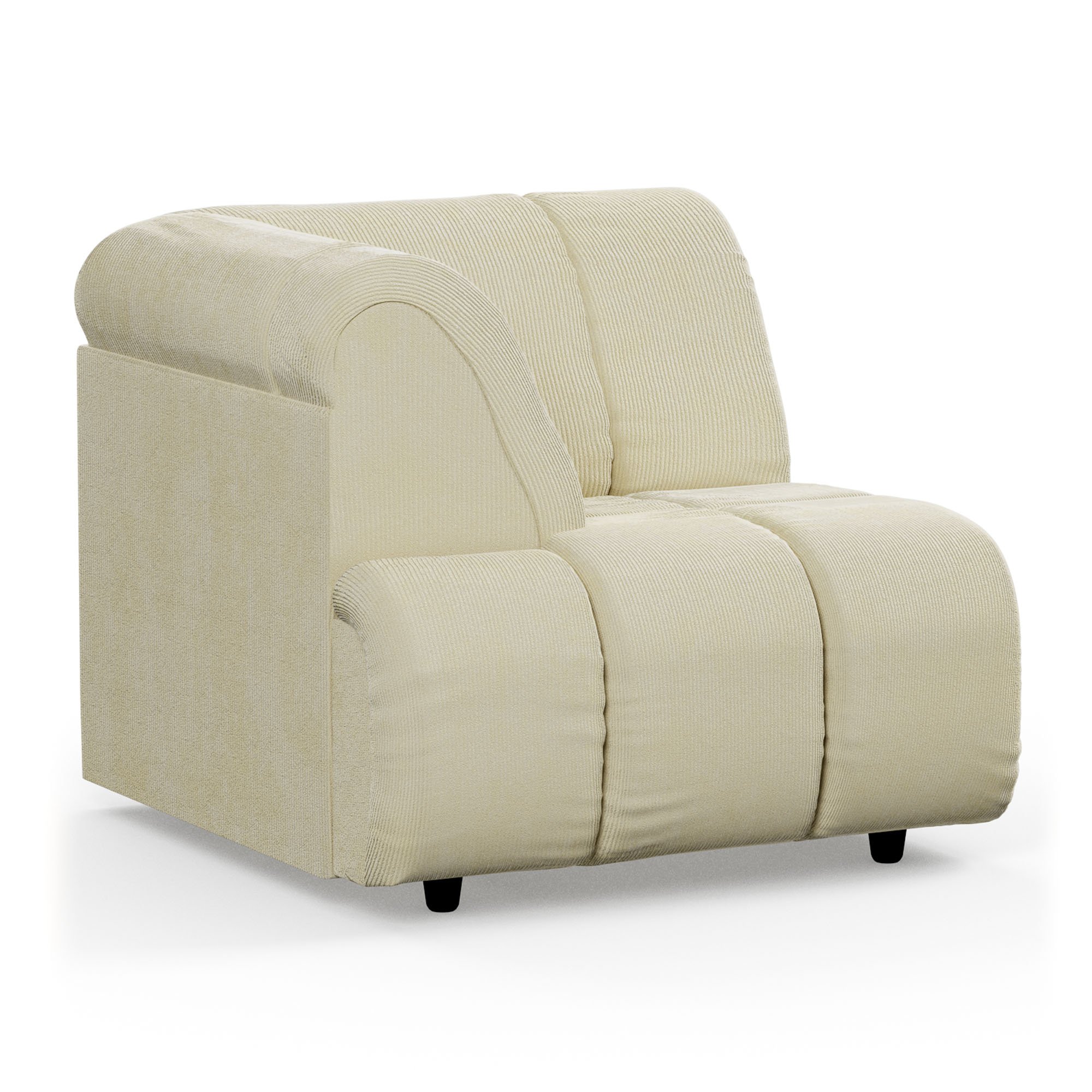 Wave couch: element left high arm, corduroy rib, hay - Image 2