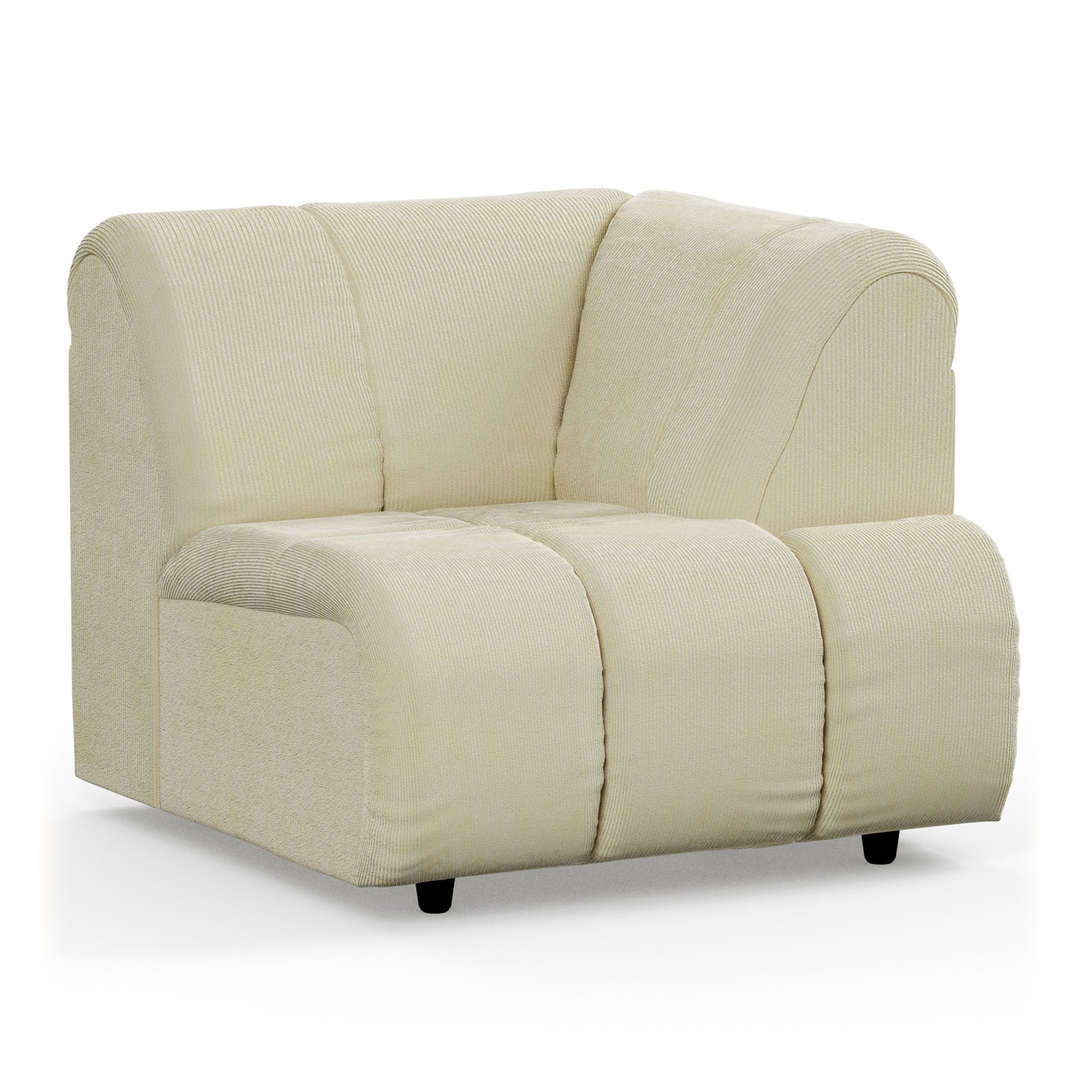 Wave couch: element right high arm, corduroy rib, hay - Image 2