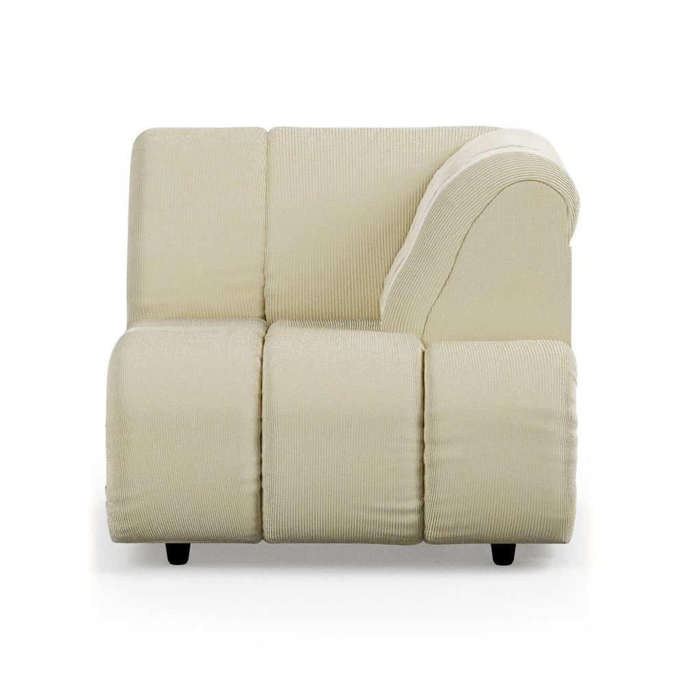 Wave couch: element right high arm, corduroy rib, hay
