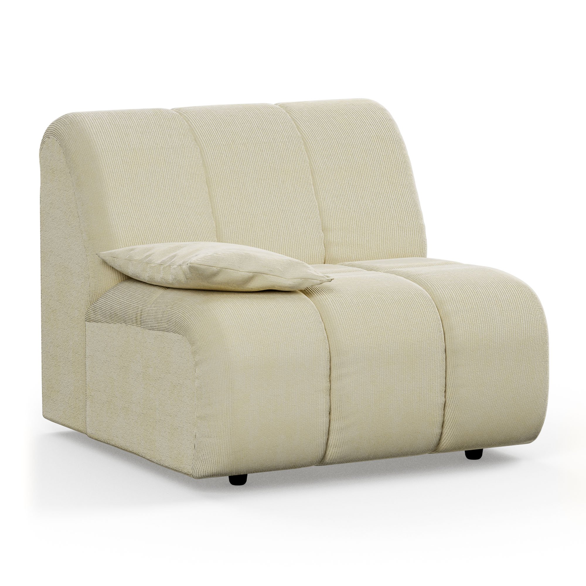 Wave couch: element left low arm, corduroy rib, hay - Image 2