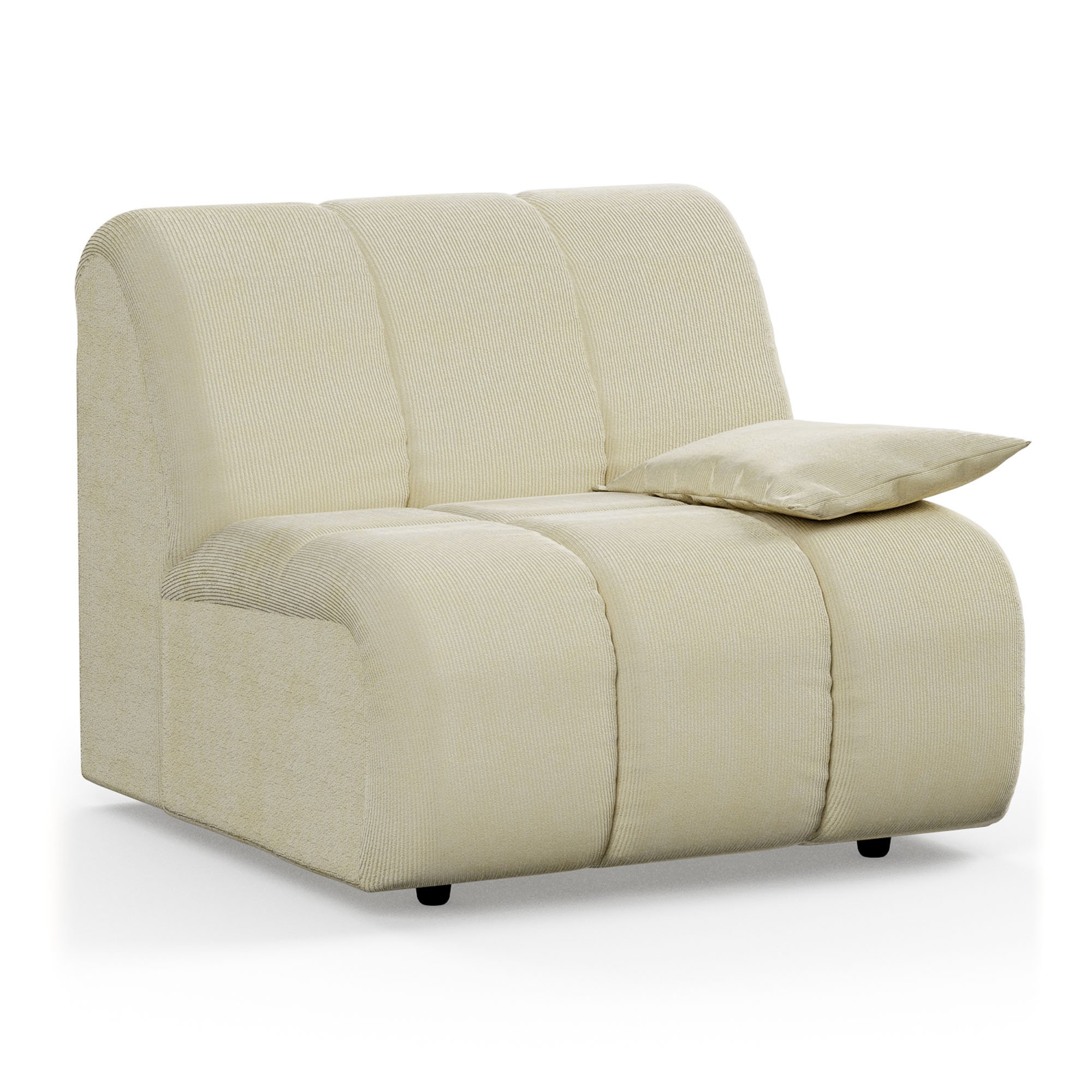 Wave couch: element right low arm, corduroy rib, hay - Image 2